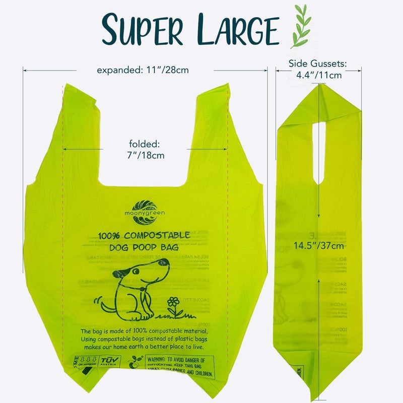 moonygreen Dog Poop Bag, Compostable Cat Litter Bags with Easy-Tie Handles, Eco-Friendly Pet Waste Bags, Unscented, Vegetable-Based, Extra Thick, Leak Proof, Fits for Dogs and Cat Scoops, 60 Counts - Image 3